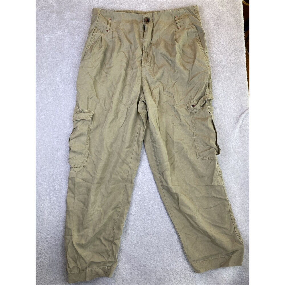 Tommy Hilfiger Jeans High Rise Cargo Pants Women's 8 Lightweight flowy Y2K taper